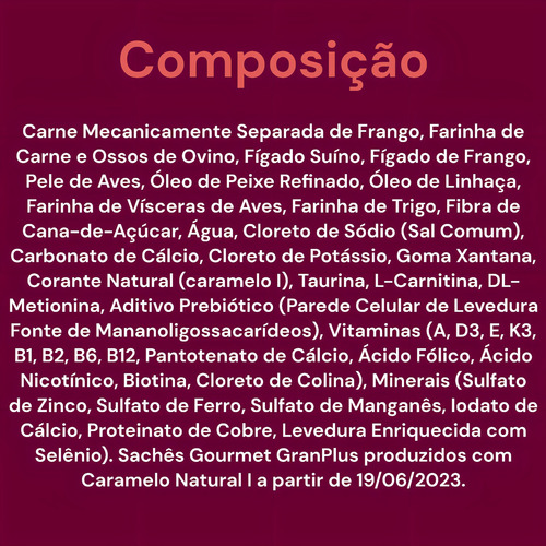 18un Ração Úmida Granplus Gourmet Gatos Castrados Ovelha 85g
