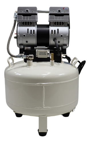 Compresor Dental Silencioso Libre De Aceite 1hp 38 Lt Dynair Color Blanco Fase Eléctrica Monofásica