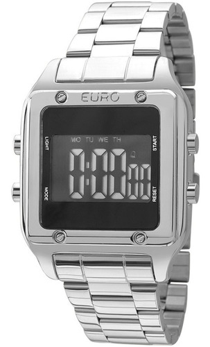 Relógio Euro Eug2510ab/3p Digital Quadrado Prateado Sabrina