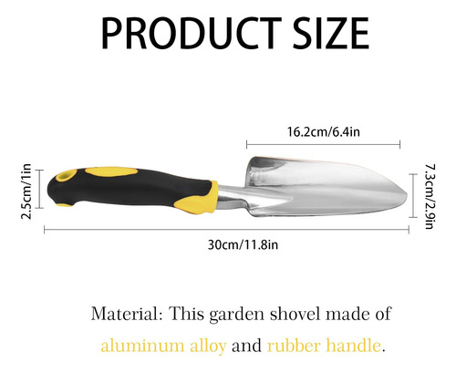 Pala De Jardín Resistente De Acero Inoxidable Con Mango Anti