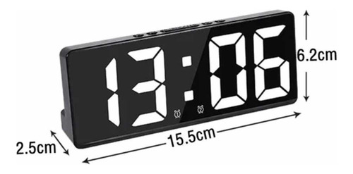 Reloj De Mesa Despertador Digital Gh0712l Reloj Color Negro