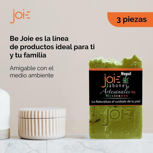 Jabón Artesanal De Nopal Con Hierbabuena (pack 6)