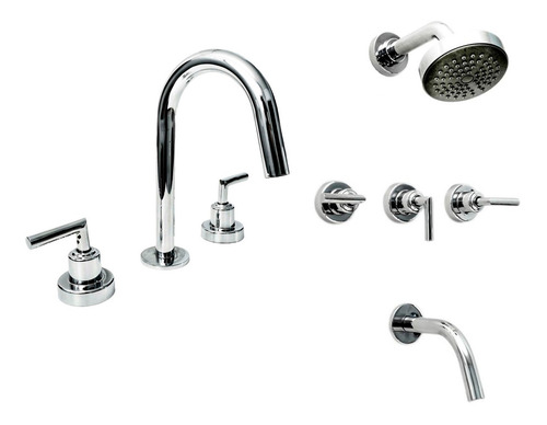 Imagen 1 de 6 de Griferia Lavatorio Ducha Aqualaf Aukan Lever Ceramico P