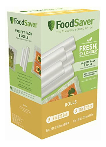 Foodsaver Rollos Con Bolsas De Almacenamiento Al Vacío, 8 Y