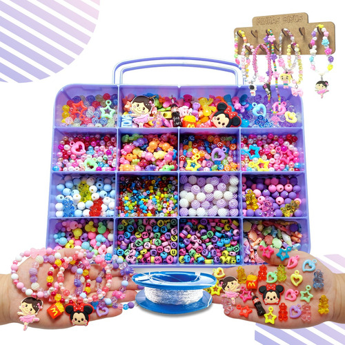 Fabricando Bijuteria Infantil Miçangas Peças Para Montar Comprimento 8 Mm Cor Maleta33 Pulseiras E Colares Diâmetro 8 Mm