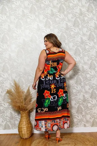 Vestido de viscose plus size cheap