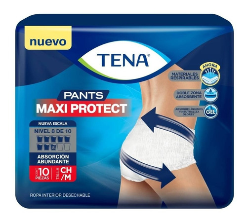 Pañal Para Adulto Tena Pants Mediano Con 10 Pzas