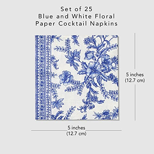 Servilletas De Cóctel De Papel Azul (juego De 25) | ...