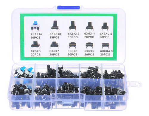 Kit Pulsador Tactil, 180 Unidades, 10 Valores, 6 X 6 Mm.pine