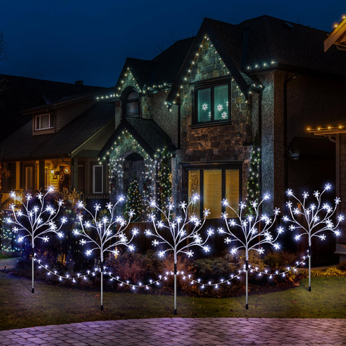 Luces De Camino De Navidad Copo De Nieve Impermeables 180 Le