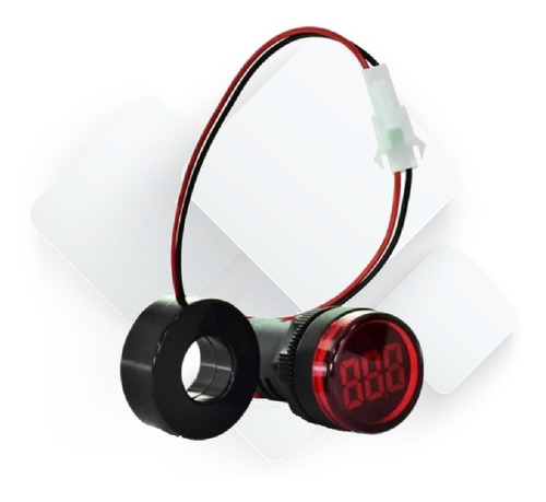 Mini Amperimetro Digital Redondo Rojo Baw D29 100 Aca  
