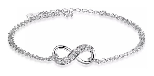 Pulsera Infinito Plata 925 Elegante Mujer Joyas Circones