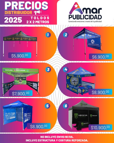 Toldo Publicitario Con Back Y Laterales 2x2mts Personalizado