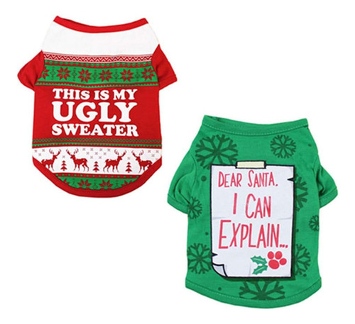 Dogs Camisas De Navidad Rojo Puppy Santa Claus Disfrace...