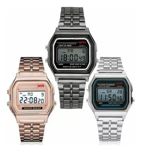 Reloj Led Retro Metalico