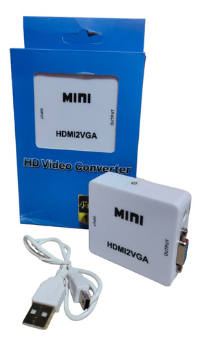 Convertidor Adaptador Hdmi A Vga Audio Conversor Cable Usb