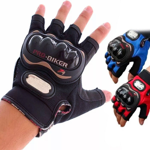 Guantes Pro Biker Medio Dedo Con Protecciones C