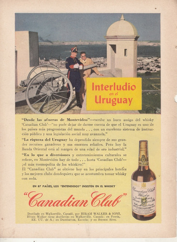 1946 Whisky Canadian Club Hoja Publicidad Cerro Montevideo 