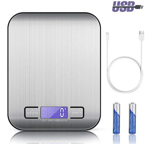 Balanza Digital Bascula De Cocina Para Alimento Por Usb 10kg