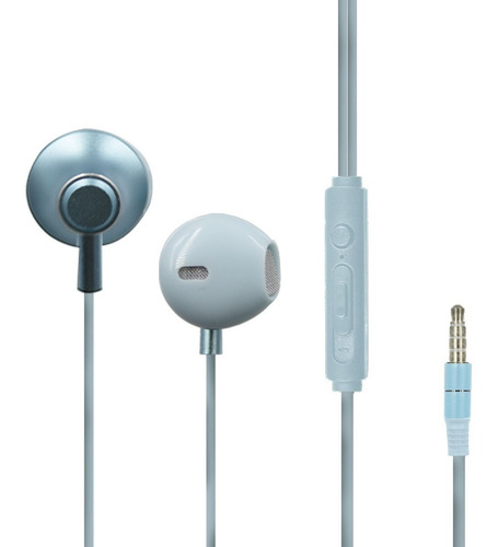 Audifonos Alambricos In-ear Jack 3.5mm Manos Libres Pc Color Celeste