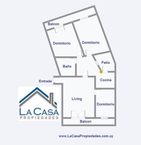 Apartamento 3 Dormitorio, Muy Amplio, Balcón