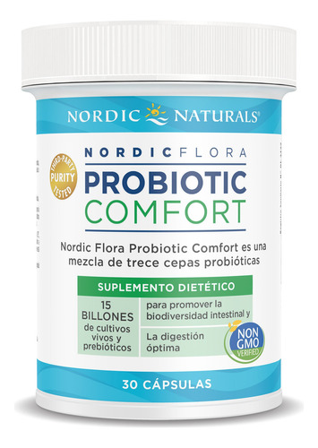 Nordic Naturals Probiotic Comfort - Probioticos 30 Cápsulas Sabor Sin Sabor