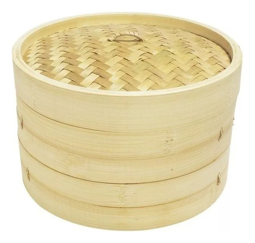 Olla Vaporera De Bambú 24 Cm Dos Niveles