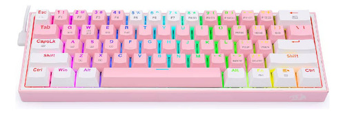Teclado Gamer Redragon K617 Fizz Rgb Pink/white