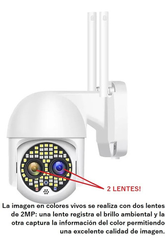 Imagen 3 de 9 de Camara Doble Lente Exterior Audio Wifi Gran Aumento+ 59 Leds