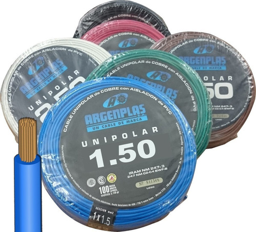 Cable Unipolar Argenplas 1.5 Mm X 100mts ¡el Mejor! Reapzone