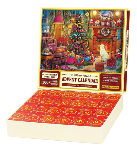 Rompecabezas Navideño Divertido En 24 Cajas Calendario De