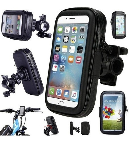 Soporte Porta Celular Moto Impermeable Estuche Bicicleta 