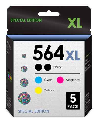 Reemplazo Compatible 5 Estrellas Para 564xl - Pack De 5 (neg