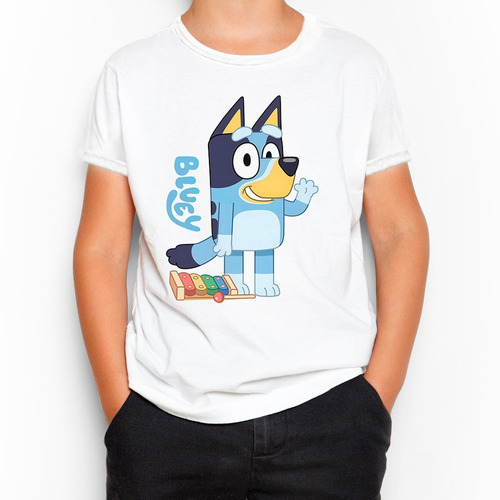 Remera Niño, Niñas, Unisex. Bluey- Dibujos Animados.