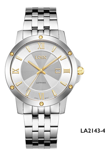 Reloj Hombre Loix® La2143-4 Plateado Con Tablero Plateado