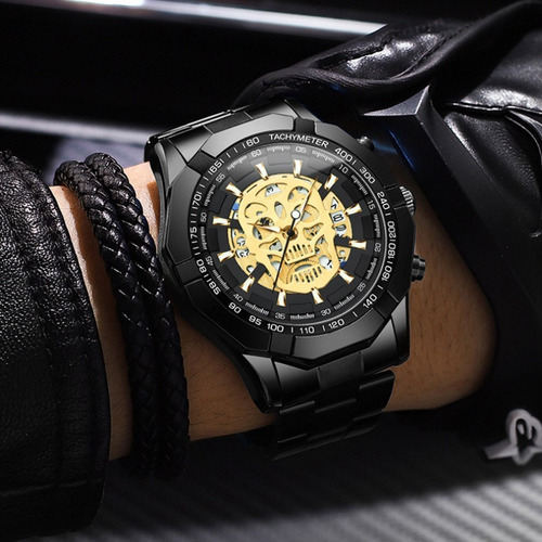 Reloj Luminoso Con Calavera Para Hombre .