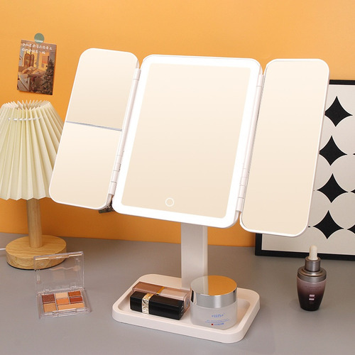 Espejo Maquillaje Con Suplemento De Luz Led De Tres Colores.