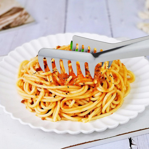 Pinzas Para Servir Pasta, Clip De Acero Inoxidable Para Espa