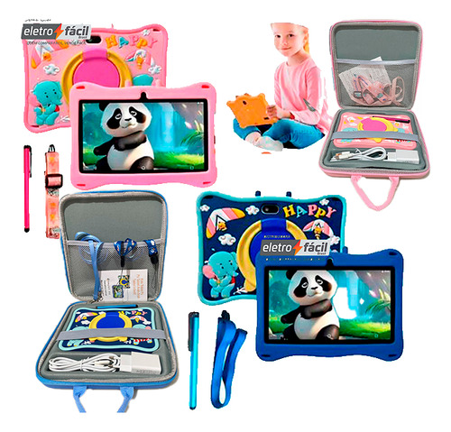 Tablet Infantil Androide 13 4ram 64gb Wi-fi 4g/5g Com Maleta