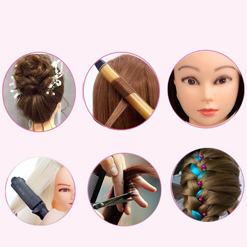 Cabeza Con Cabello Para Entrenamiento De Peluquería