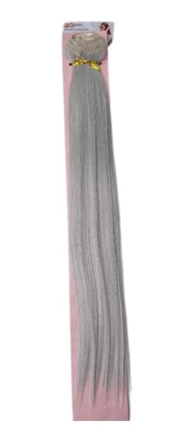 Extensiones De Cabello 24 Fibra Natural Clip/on Solo En Gris