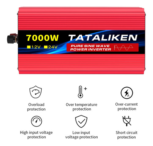 Inversor De Corriente 12v A 110v 7000w Onda Sinusoidal Pura