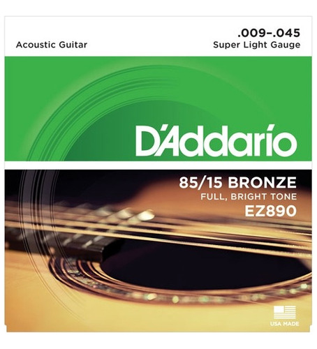 Cuerdas Para Acústica D'addario Bronce Super Light 09-45
