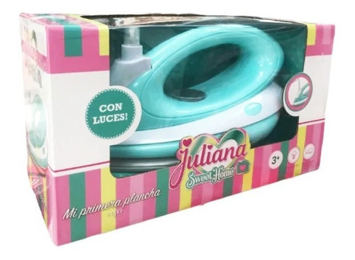 Imagen 2 de 5 de Mi Primera Plancha Juliana Con Luces Y Vibracion Juguete Color Turquesa