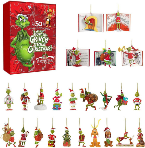 24 Piezas De Decoración Colgante For Árbol De Navidad Grinch