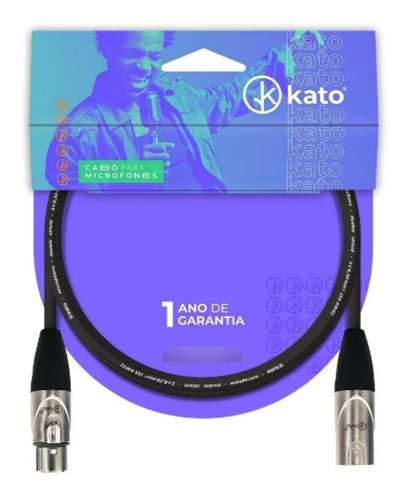 Cabo De Microfone Kato Balanceado Xlr Xlr 3m Balanceado Dmx