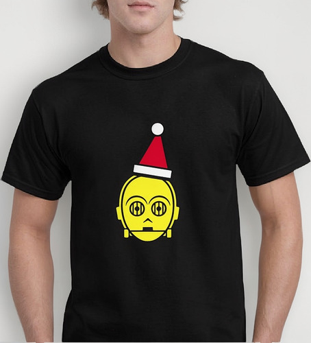 Playera Feliz Navidad C-3po Star Wars Brilla En La Noche