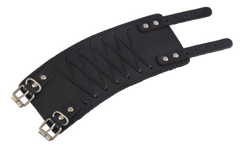 Muñequeras Y Brazalete De Cuero Gótico Punk Rock, 2 Unidades