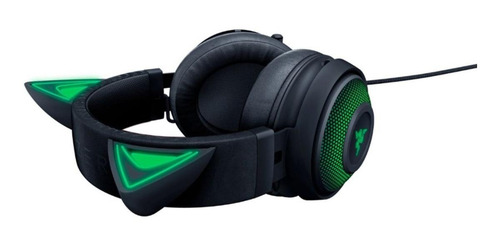 Imagen 3 de 5 de Audífonos gamer Razer Kraken Kitty negro con luz rgb LED