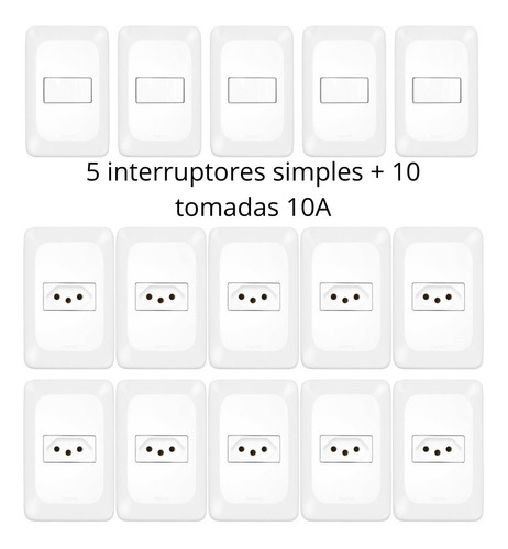 Tomadas E Interruptores (15 Pç) Kit Casa Completa